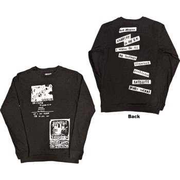 The Sex Pistols: Unisex Long Sleeve T-Shirt/100 Club (Charcoal Grey) (Back Print) (Medium)