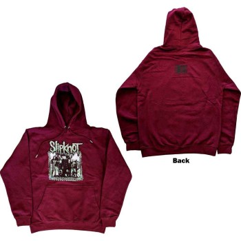 Slipknot: Unisex Pullover Hoodie/Barcode Photo (Maroon Red) (Back Print) (Small)