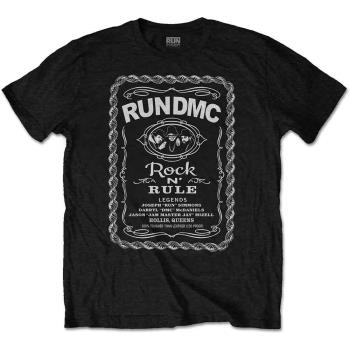 Run DMC: Unisex T-Shirt/Rock N' Rule Whiskey Label (Large)