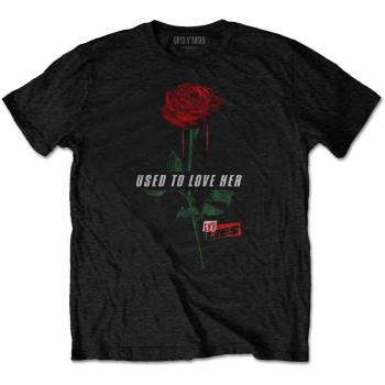 Guns N Roses: Guns N' Roses Unisex T-Shirt/Used to Love Her Rose (Medium)