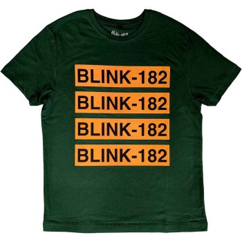 Blink-182: Unisex T-Shirt/Logo Repeat (Green) (X-Large)