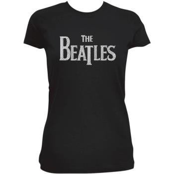 The Beatles: Ladies T-Shirt/Drop T Logo (Embellished) (Medium)