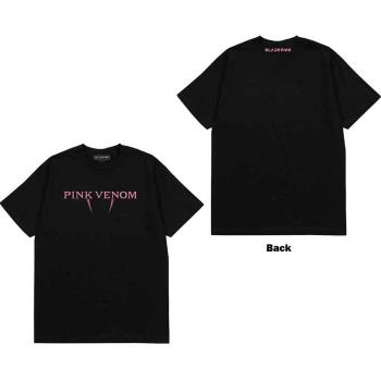 BlackPink: Unisex T-Shirt/Pink Venom Logo (Back Print) (Large)