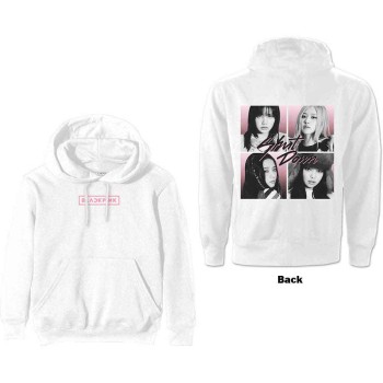 BlackPink: Unisex Pullover Hoodie/Shut Down Photo Grid (White) (Back Print) (Medium)