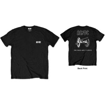 AC/DC: Unisex T-Shirt/About To Rock (Back Print/Retail Pack) (Medium)