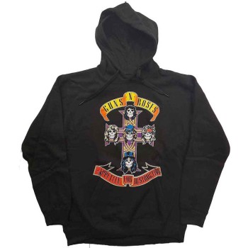 Guns N Roses: Guns N' Roses Unisex Pullover Hoodie/Appetite for Destruction (Black) (Medium)