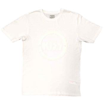 KISS: Unisex Hi-Build T-Shirt/Buzzsaw Logo (White-On-White) (Large)