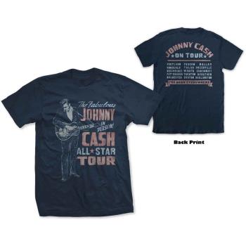 Johnny Cash: Unisex T-Shirt/All Star Tour (Back Print) (Small)