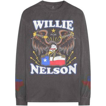 Willie Nelson: Unisex Long Sleeve T-Shirt/Texan Pride (Sleeve Print) (Medium)
