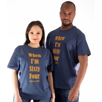 The Beatles: Unisex T-Shirt/When I'm Sixty Four (Blue) (Back Print) (Large)