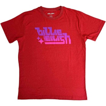 Billie Eilish: Unisex T-Shirt/Purple Logo (Red) (Medium)