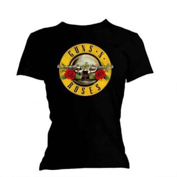 Guns N Roses: Guns N' Roses Ladies T-Shirt/Classic Bullet Logo (Skinny Fit) (Small)
