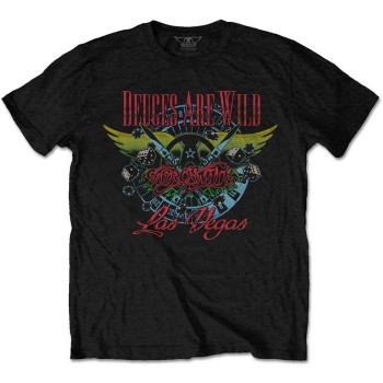 Aerosmith: Unisex T-Shirt/Deuces Are Wild, Vegas (Black) (Large)