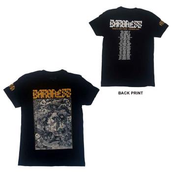 Baroness: Unisex T-Shirt/Gold & Grey Date back (Back Print) (Ex-Tour) (Medium)