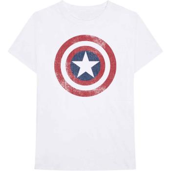 Marvel Comics: Unisex T-Shirt/Captain America Distressed Shield (Large)