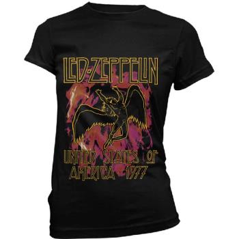 Led Zeppelin: Ladies T-Shirt/Black Flames (XX-Large)