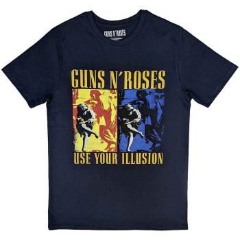 Guns N Roses: Guns N' Roses Unisex T-Shirt/Use Your Illusion Navy (X-Large)