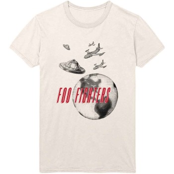 Foo Fighters: Unisex T-Shirt/UFO Planes (Natural) (Medium)