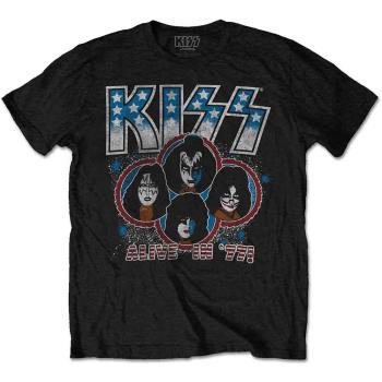 KISS: Unisex T-Shirt/Alive In '77 (Small)