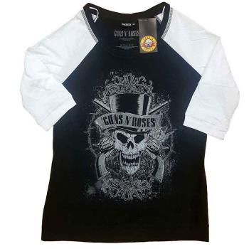 Guns N Roses: Guns N' Roses Ladies Raglan T-Shirt/Faded Skull (Medium)