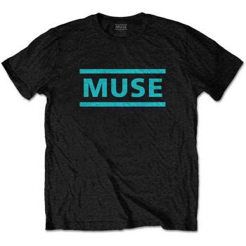 Muse: Unisex T-Shirt/Light Blue Logo (Large)