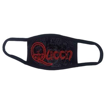 Queen: Face Mask/Red Retro Logo