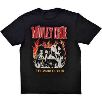 Mötley Crue: Unisex T-Shirt/Vintage World Tour Flames  (XX-Large)