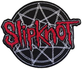 Slipknot: Standard Woven Patch/Red Logo Over Nonogram