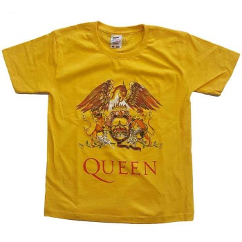 Queen: Kids T-Shirt/Classic Crest (Yellow) (13-14 Years)