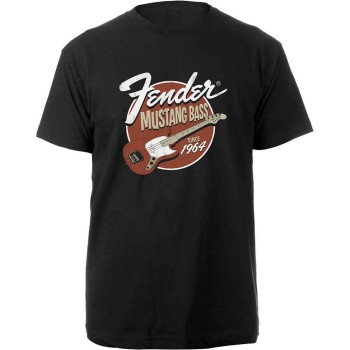 Fender: Unisex T-Shirt/Mustang Bass (Black) (Medium)