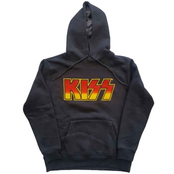 KISS: Unisex Pullover Hoodie/Classic Logo (Charcoal Grey) (Medium)