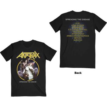 Anthrax: Unisex T-Shirt/Spreading The Disease Track list (Back Print) (XX-Large)