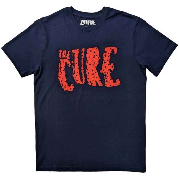 The Cure: Unisex T-Shirt/Logo (Navy Blue) (X-Large)