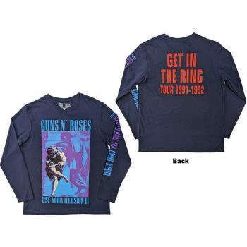 Guns N Roses: Guns N' Roses Unisex Long Sleeve T-Shirt/Get In The Ring Tour '91-'92 (Back & Sleeve Print) (Small)