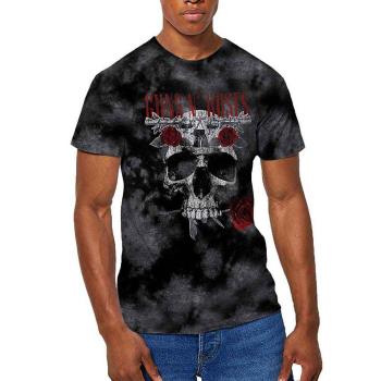 Guns N Roses: Guns N' Roses Unisex T-Shirt/Flower Skull (Wash Collection) (Large)
