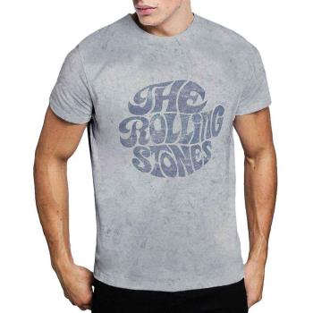 The Rolling Stones: Unisex T-Shirt/70's Logo (Wash Collection) (Large)