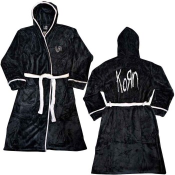 Korn: Unisex Bathrobe/Logo (Black & White) (Back Print) (Medium - Large)