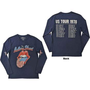 The Rolling Stones: Unisex Long Sleeve T-Shirt/US Tour '78 (Back & Sleeve Print) (Large)