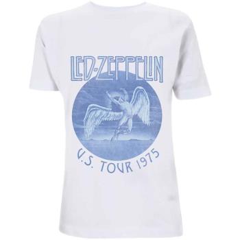 Led Zeppelin: Unisex T-Shirt/Tour '75 Blue Wash (Large)