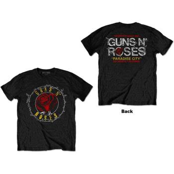 Guns N Roses: Guns N' Roses Unisex T-Shirt/Rose Circle Paradise City (Back Print) (Medium)