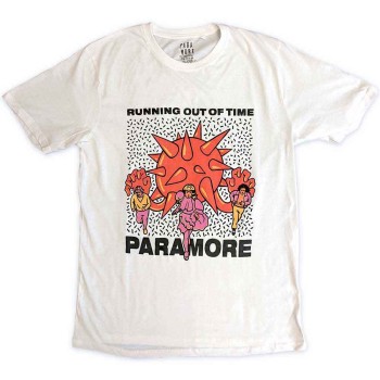 Paramore: Unisex T-Shirt/Running Out Of Time (White) (X-Large)