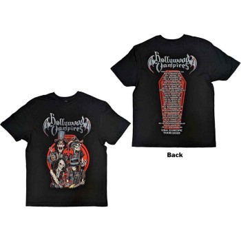 Hollywood Vampires: Unisex T-Shirt/Caricatures (Black) (Back Print) (Large)