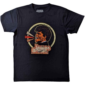 James Brown: Unisex T-Shirt/Circle & Logo (Black) (Small)