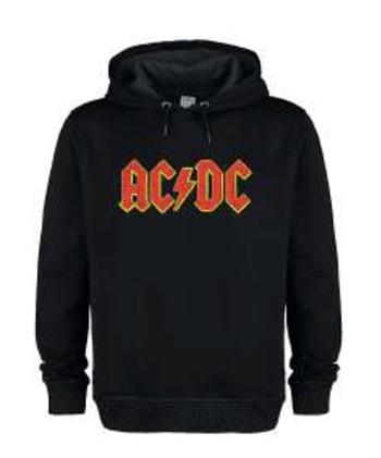 AC/DC: Logo Amplified Black Small Hoodie Sweatshirt