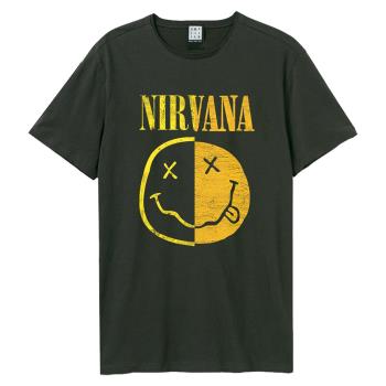 Nirvana: - Spiced Smiley Amplified Vintage Charcoal x Large t Shirt