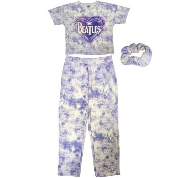The Beatles: Ladies Pyjamas/Heart & Drop T Logo (White) (Large)
