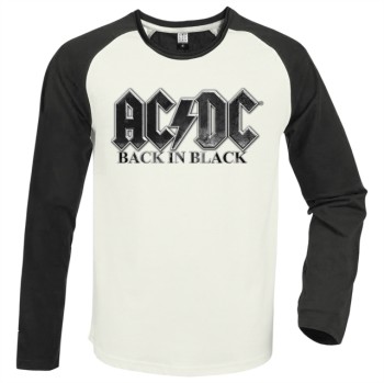 AC/DC: Back in Black Vintage White / Charcoal Large Baseball Jersey