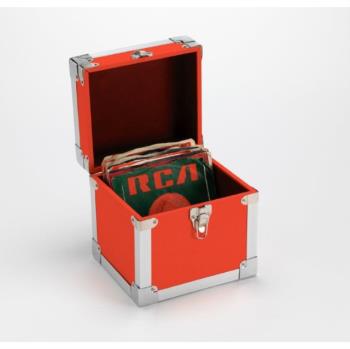 Red: 7 Inch 50 Record Storage Carry Case Red
