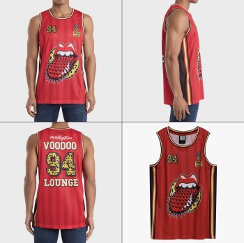 Rolling Stones: Rolling Stone Voodoo Lounge Red Basketball Jersey Large