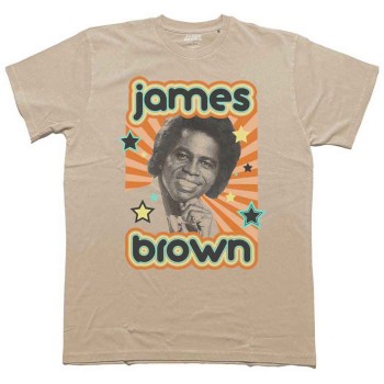 James Brown: Unisex T-Shirt/Stars (Sand) (XX-Large)